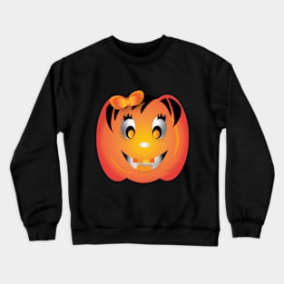 Halloween Cute Pumpkin Girl Crewneck Sweatshirt